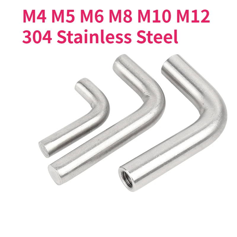 2/5/10pcs M4 M5 M6 M8 M10 M12 304 Stainless Steel 7 Shape Right Angle Hook Screws L Shaped Bolts
