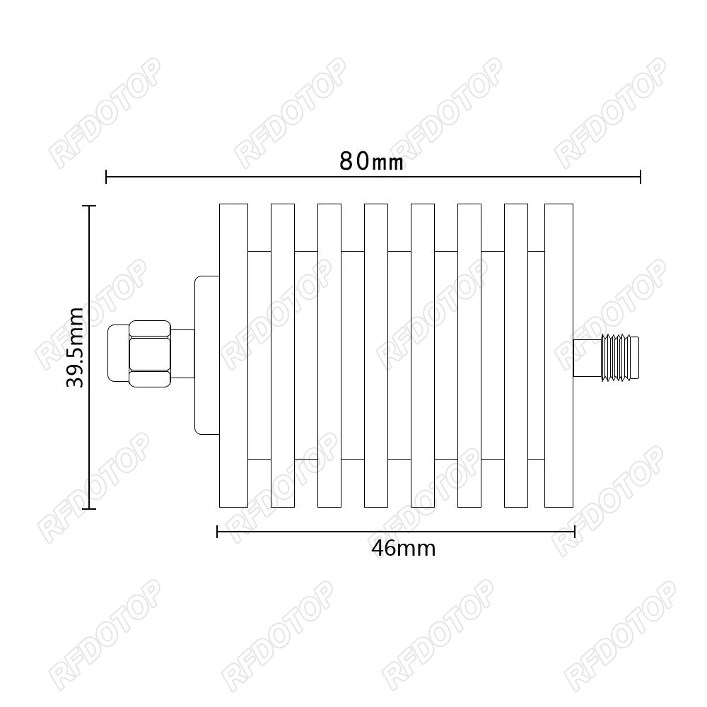 30W DC-3.0GHz SMA Erkek - SMA Dişi RF Zayıflatıcı 1 ~ 50dB Zayıflatıcı SMA Sabit Konnektörler 304 Paslanmaz Çelik 50 Ohm