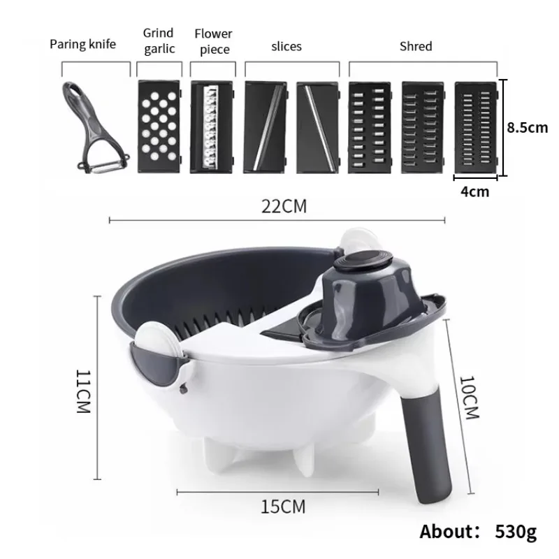 9-In-1 Multifunctional Chopper Rotary Vegetable Onion Slicer Chopper Household