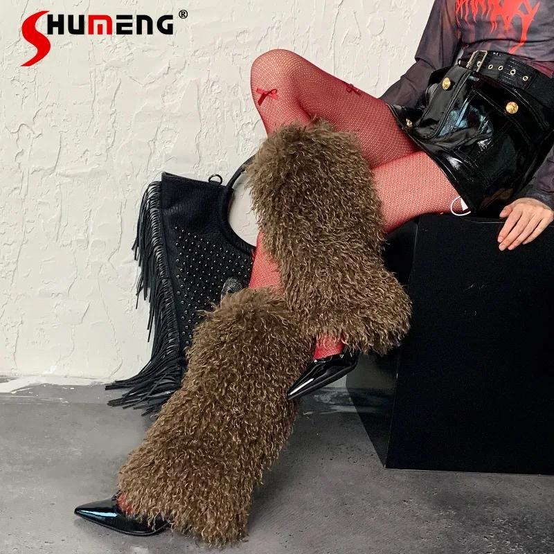 

Japanese Style Sexy Y2K Party Hosiery Fashion Red Fishnet Layered Pantyhose Coffee Color Fuzzy Socks Soft Girls Stockings Female