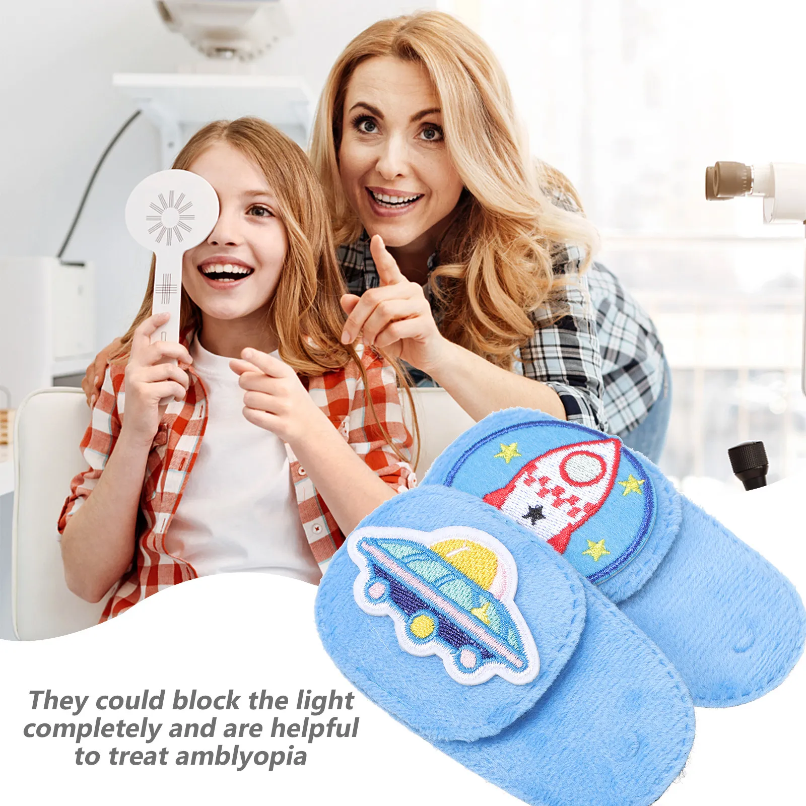 

2Pcs Premium Breathable Non-Adhesive Eye Patches for Amblyopia Strabismus Correction Adjustable Elastic Strap Adults Single