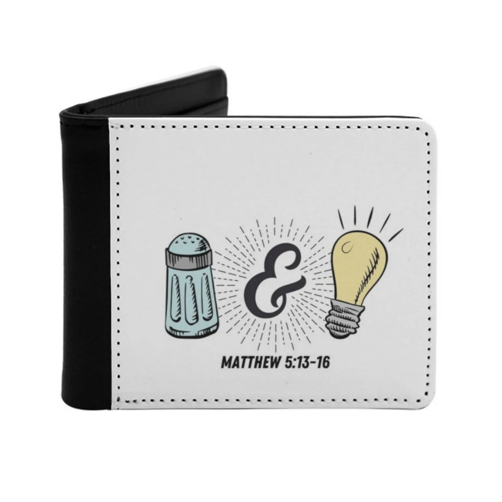 

Кожаные мужские кошельки Salt Light, кошелек с держателем для кредитных карт, черный кошелек Matthew 5, Библия, соль и свет, соль, свет, соль