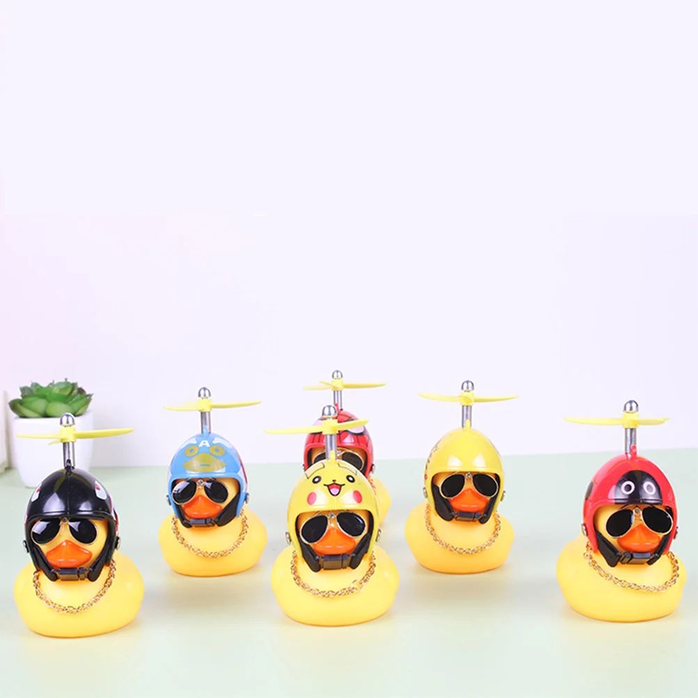 5/10 Kit Little Yellow Duck Accessories for Glasses and Chain Lights Straps Propellers Press Lamp Yellow Small Duck Bicycle Bell