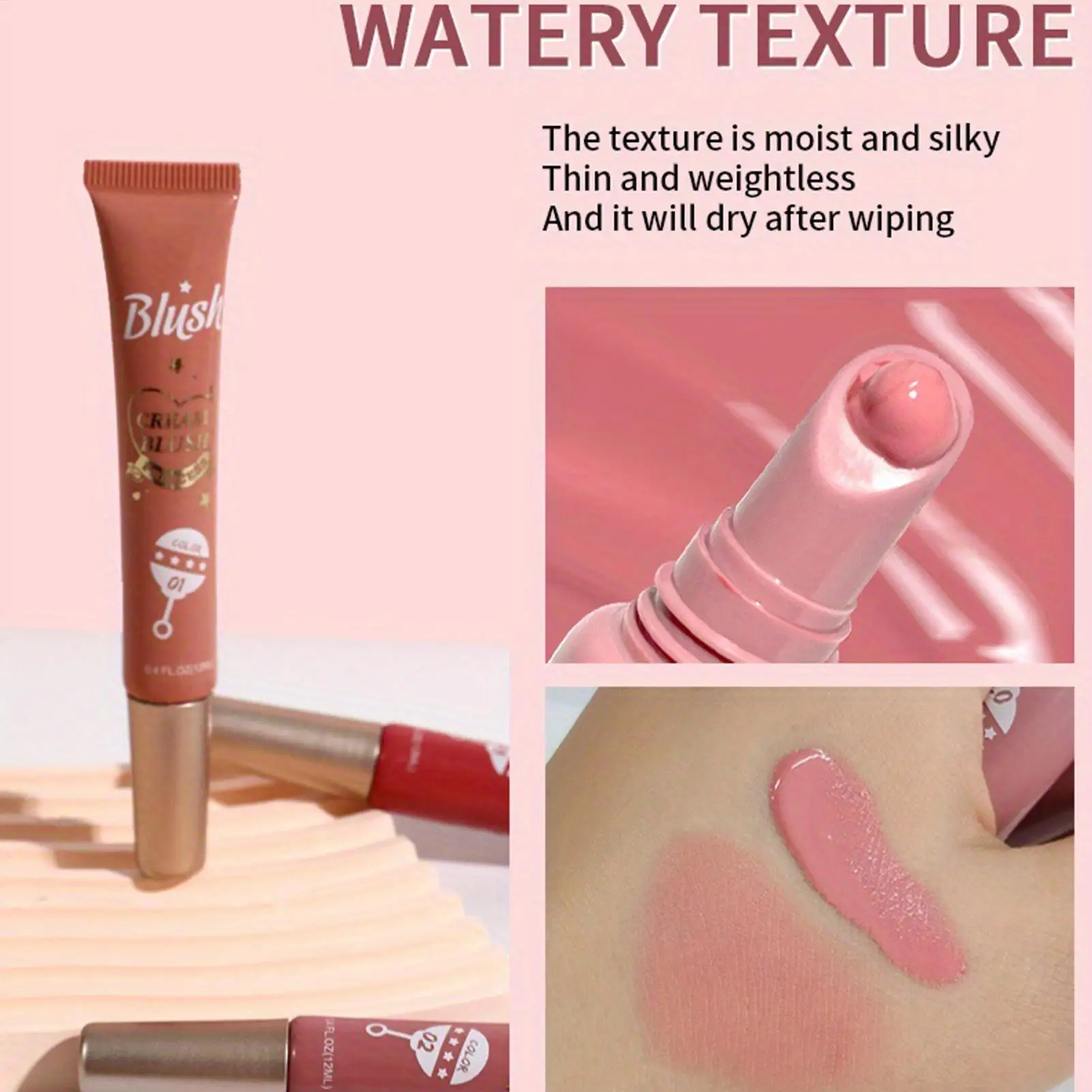 Cream Blushes Long Wearing Hydrating Matte Cheek Cream Blushes Blendable Color blush Highlight stick for Eyes,Lips&Cheeks
