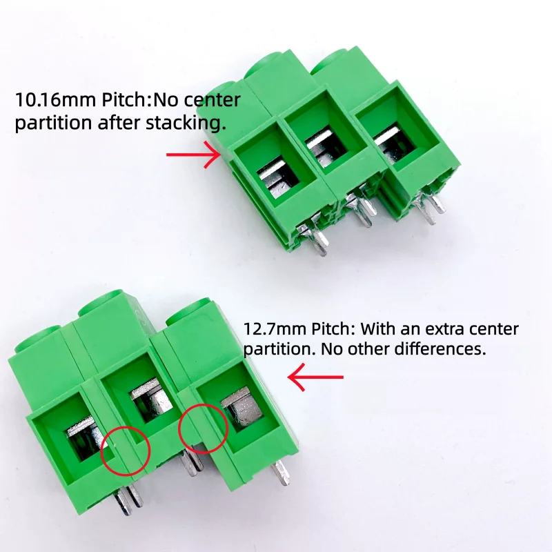 10Pcs 10.16mm 12.7mm Pitch KF136HT High Current Screw Terminal Block 136HT Stackable PCB Wire Connector