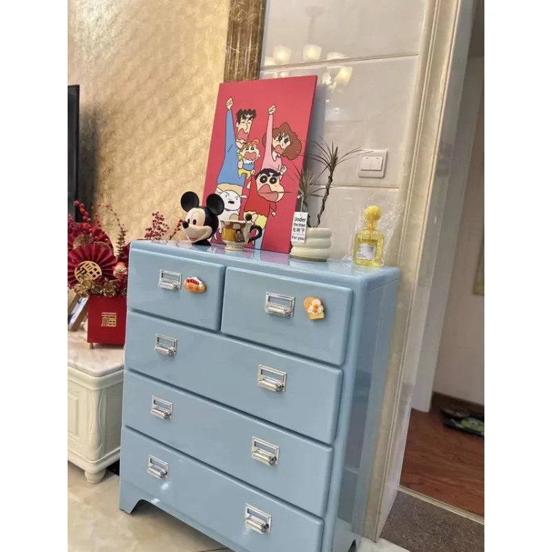 Japanese-style retro iron cabinet, metal drawer cabinet, environmentally friendly side cabinet