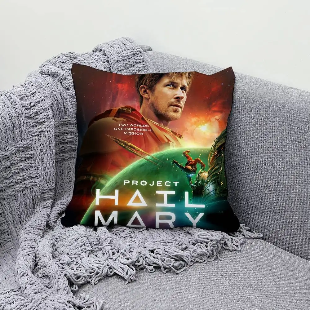 Movie P-Project Hail M-Mary 30x30cm 45x45cm Pillow Case Decor Protective Covers Comfortable Soft For Sofa Living Room Home Offic
