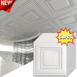 35cm*35cm Waterproof Wall Stickers 3D Sheet Paper Ceiling Wallpaper Sticker Peel and Stick Wallpaper Safe Collision Prevention