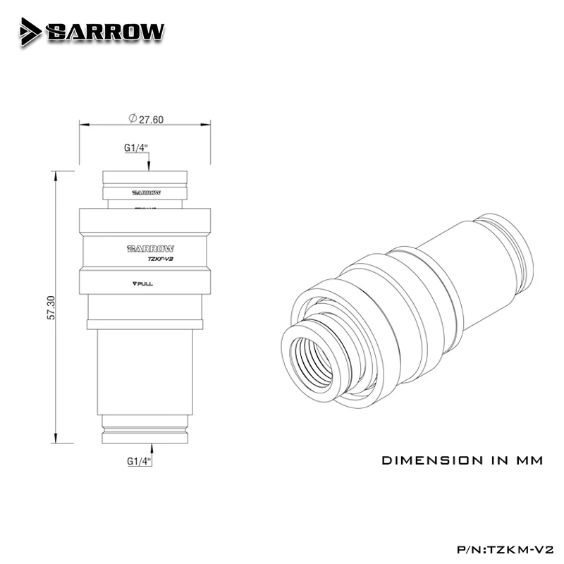 Barrow M-F Disconnected Water Stop Plug Seal Up Lock / Quick Cut off Water Valve Connector Stop Sealing QDC Fitting kit,TZKMF-V2