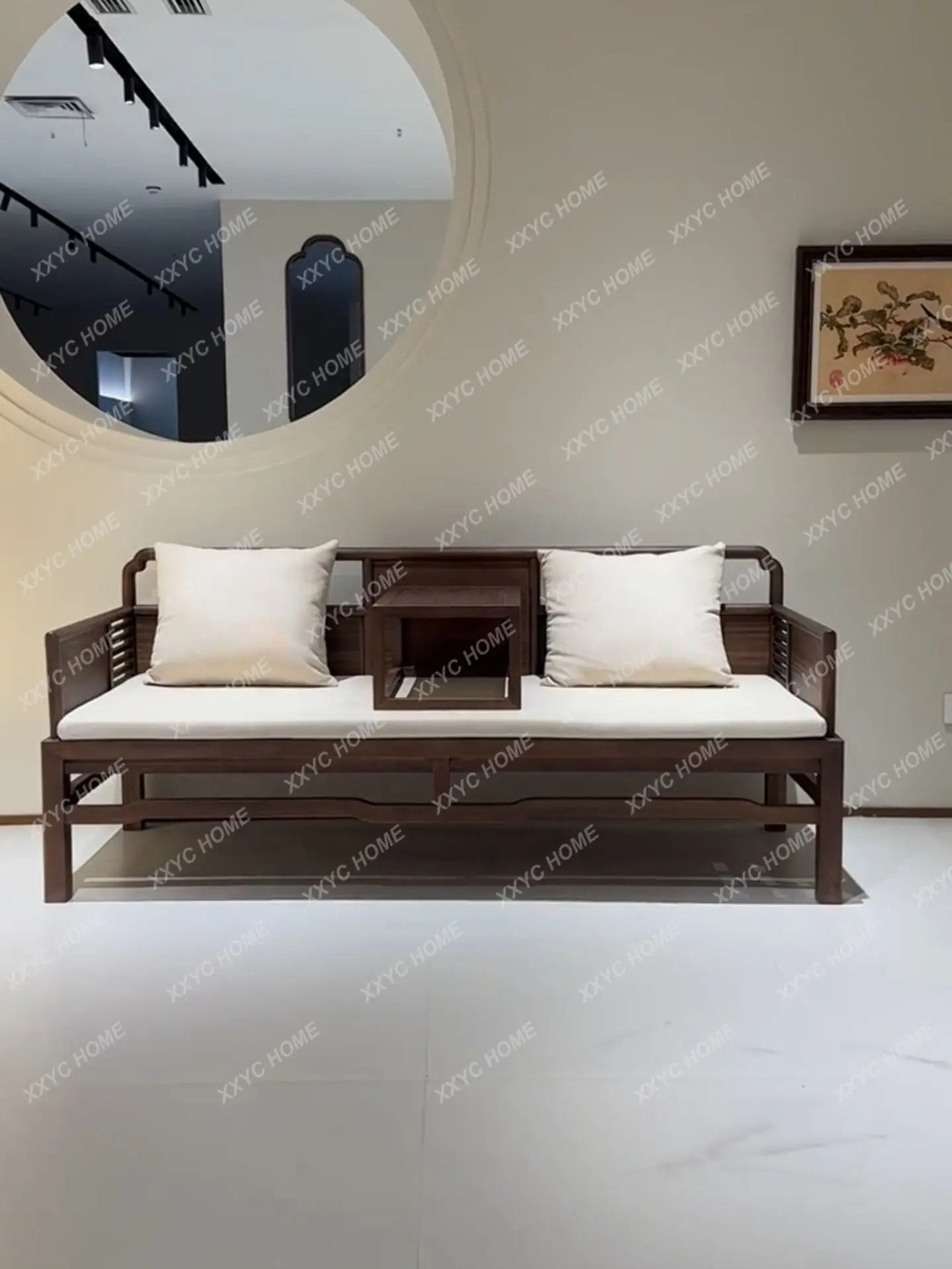 Living room minimalist sofa Arhat couch balcony tea room solid wood recliner