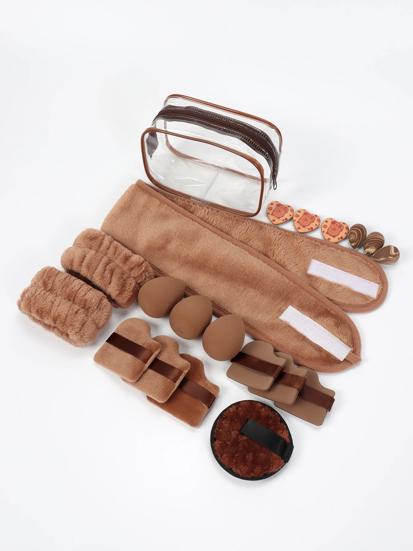 مجموعة منظم المكياج ليتل ليزي مان، 20 قطعة، لتطبيق المكياج وإعداد المكياج والتخزين، مناسبة لجميع أنواع البشرة