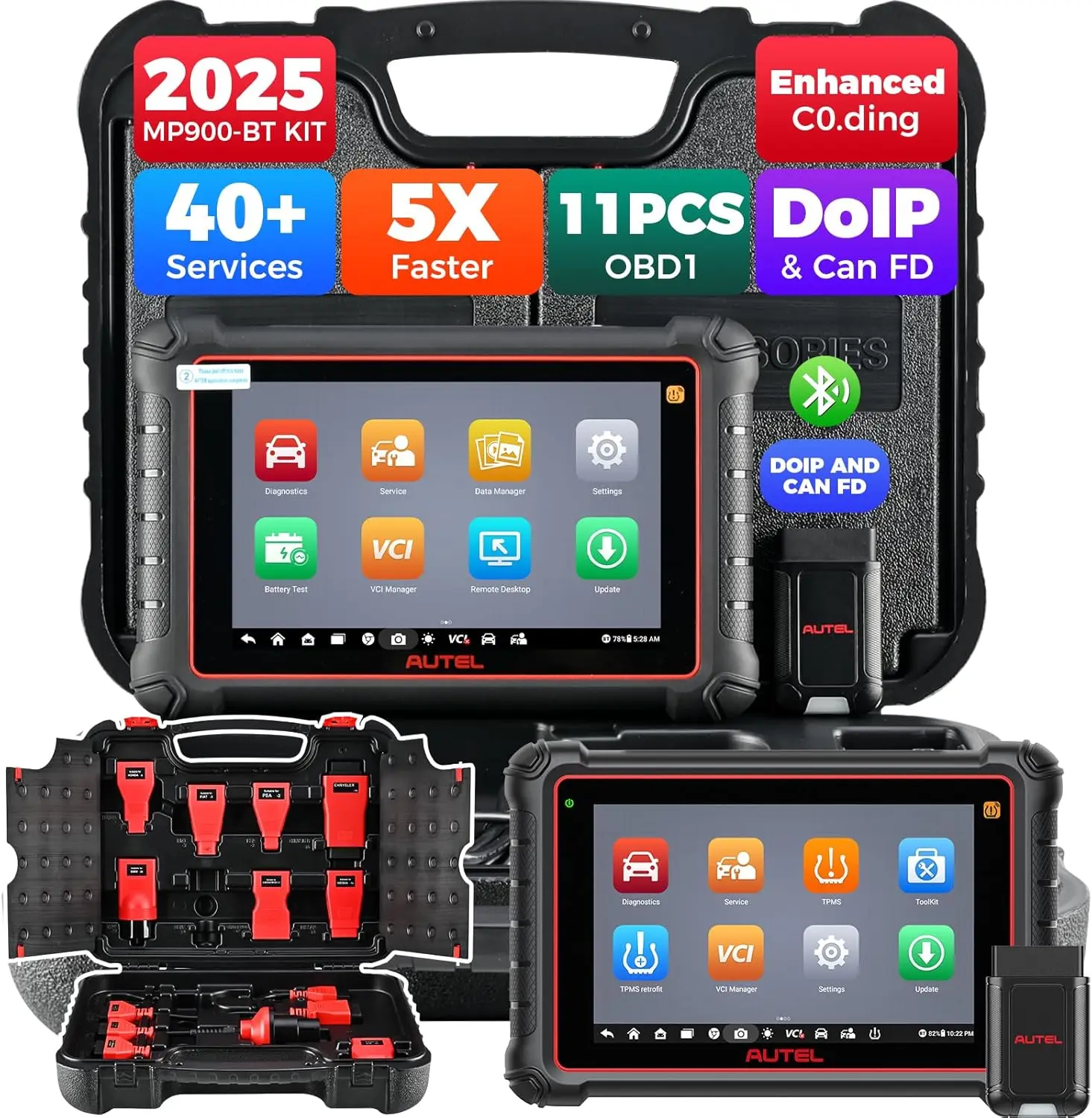 

Automotive Scan Tool Diagnistic Tool Autel MaxiPRO MP900-BT KIT MP900BT DoIP CANFD ECU Coding Bidirectional Newer of MP808BT PRO