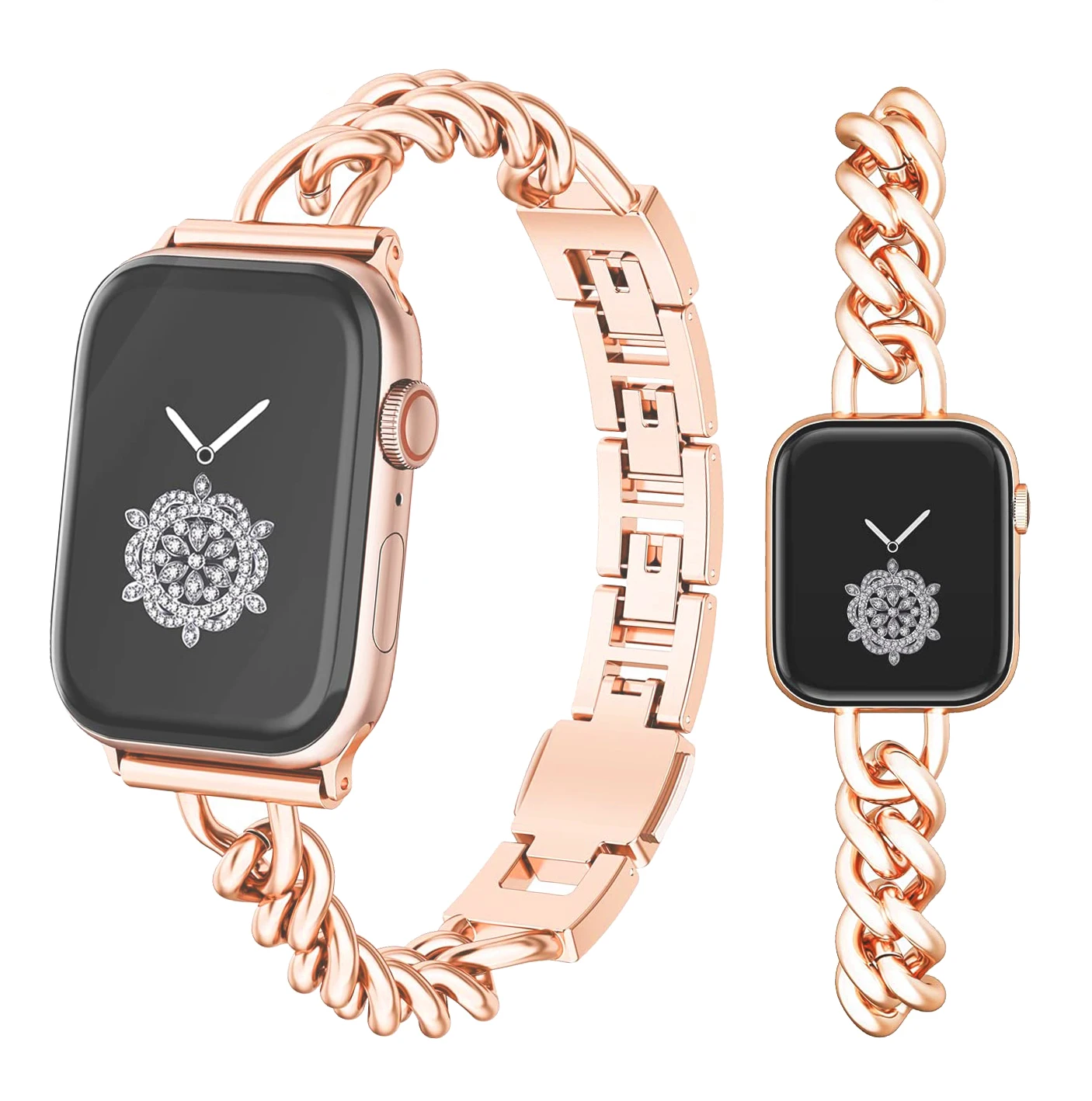 

Ремешок из нержавеющей стали для Apple Watch band, металлический браслет для iWatch 7 6 SE 5 4, 41 мм 45 мм 40 мм 44 мм 38 мм 42 мм