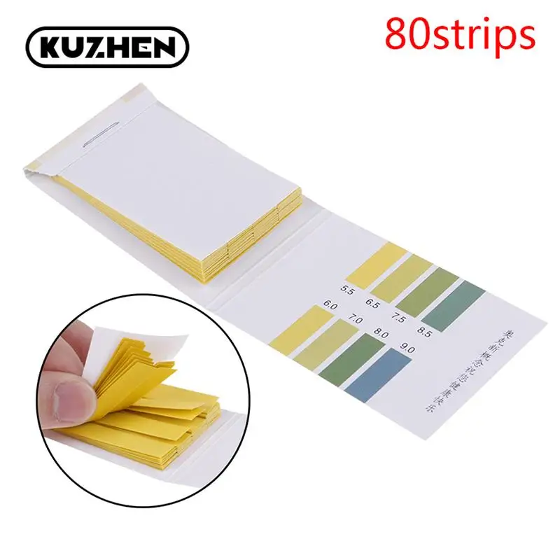 

80Strips Meters Indicator PH Value 5.5-9.0 Alkaline Acid Litmus Testing Paper