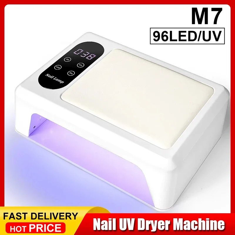 

Professional 96 LED Nail Lamp for UV Gel Polish Quick Curing with 4 Timer Options Sensor Dryer for Manicure Salon Tools