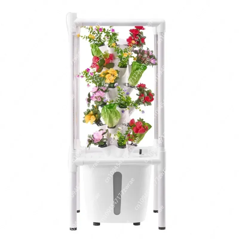 6 Tiers Vertical Hydroponic Tower with 30 Pods Grow Light Home Hydroponic Garden Water Pump New Condition for Farm Industries