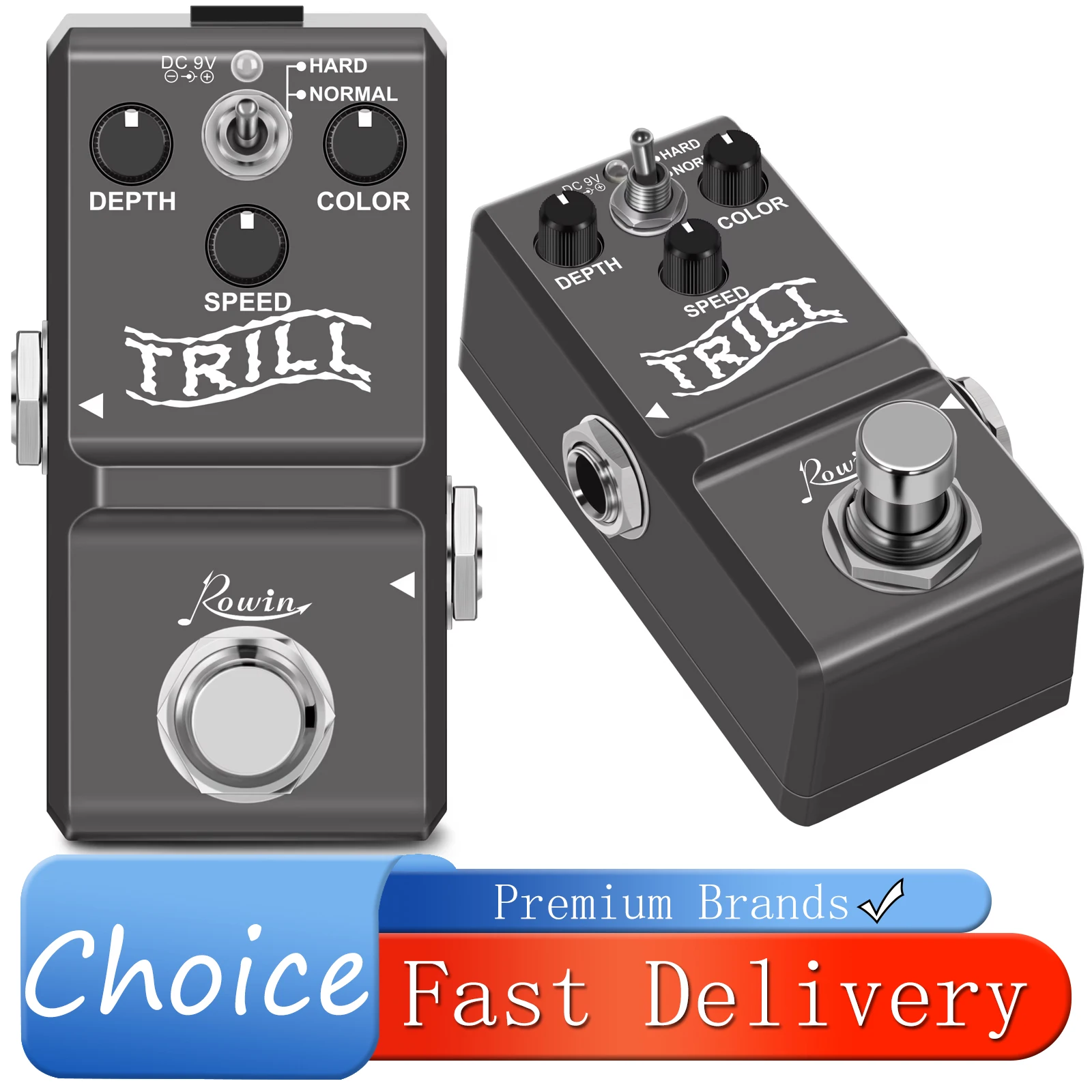 

Педаль эффектов для гитары ROWIN Trill Trelicopter Tremolo, мини-размер, True Bypass, LN-327, аксессуары для электрогитары