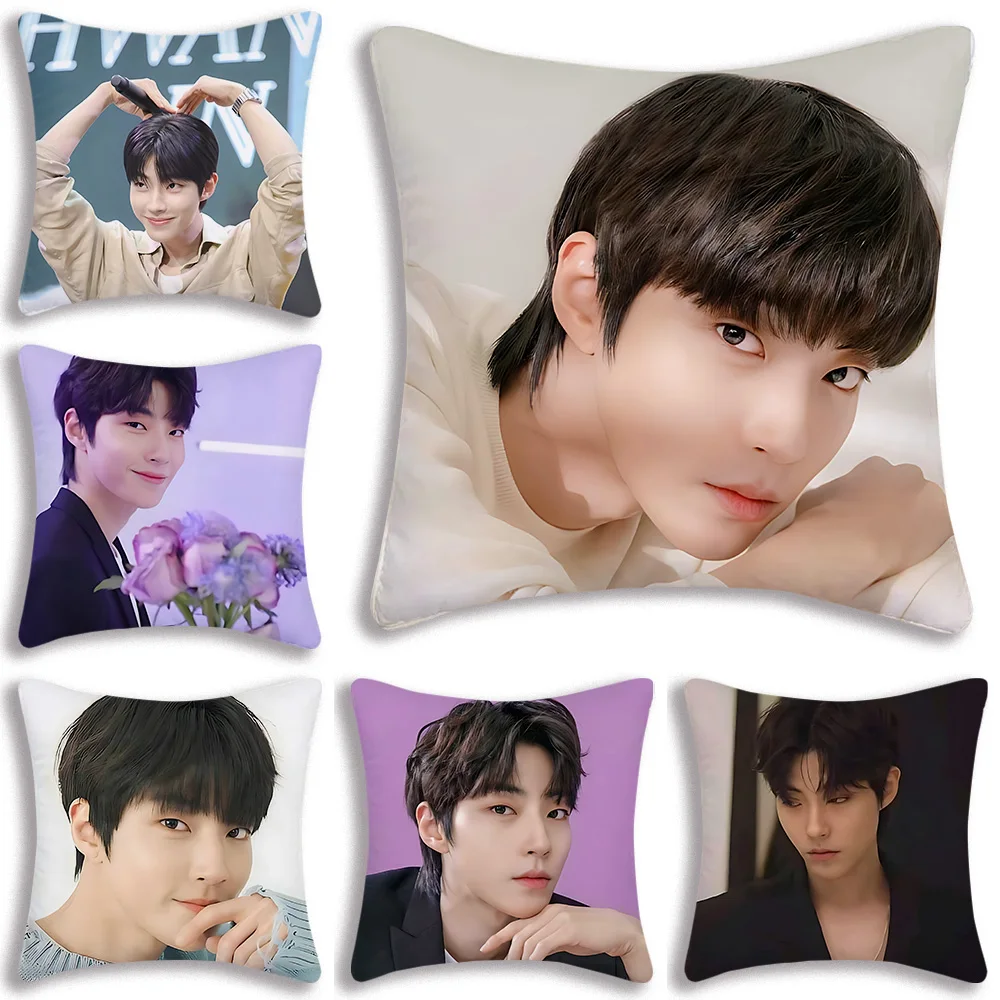 

Pillow Covers NEW HOT star H-Huang In-yeop Cartoon Sofa Decorative Home Double-sided Printing Short Plush Cute Cushion Cover