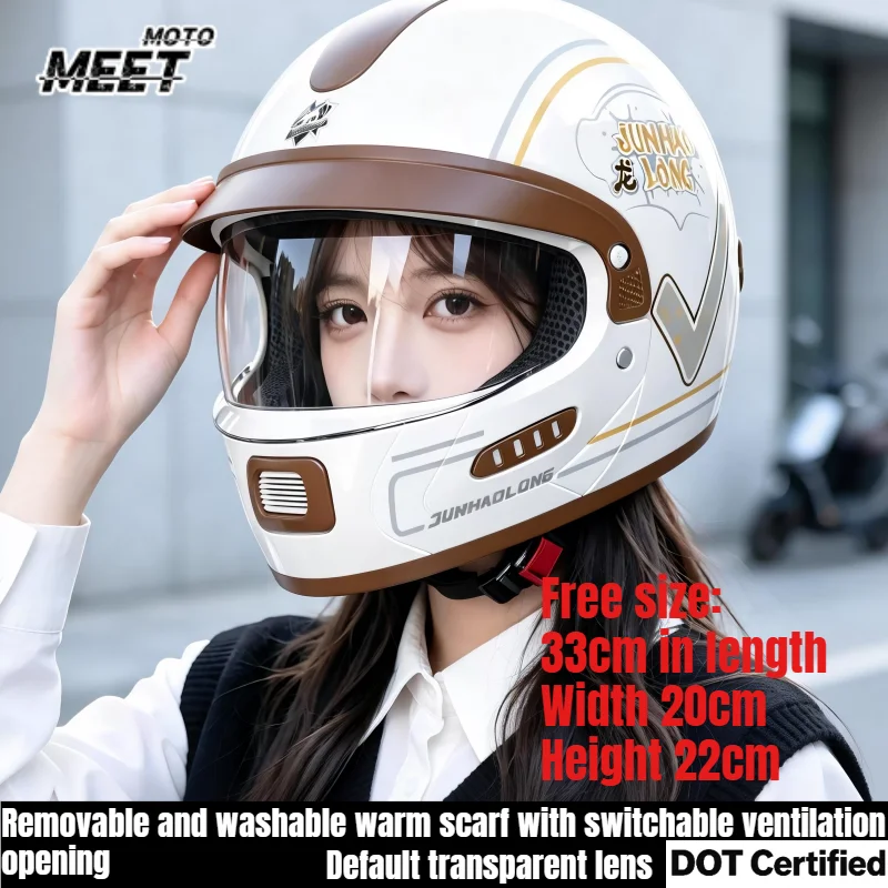 New Winter Men Women Motorcycle Warm outdoors Cycling Full Helmet with Thermal Neck Scarf Capacete De Motocicleta All-season