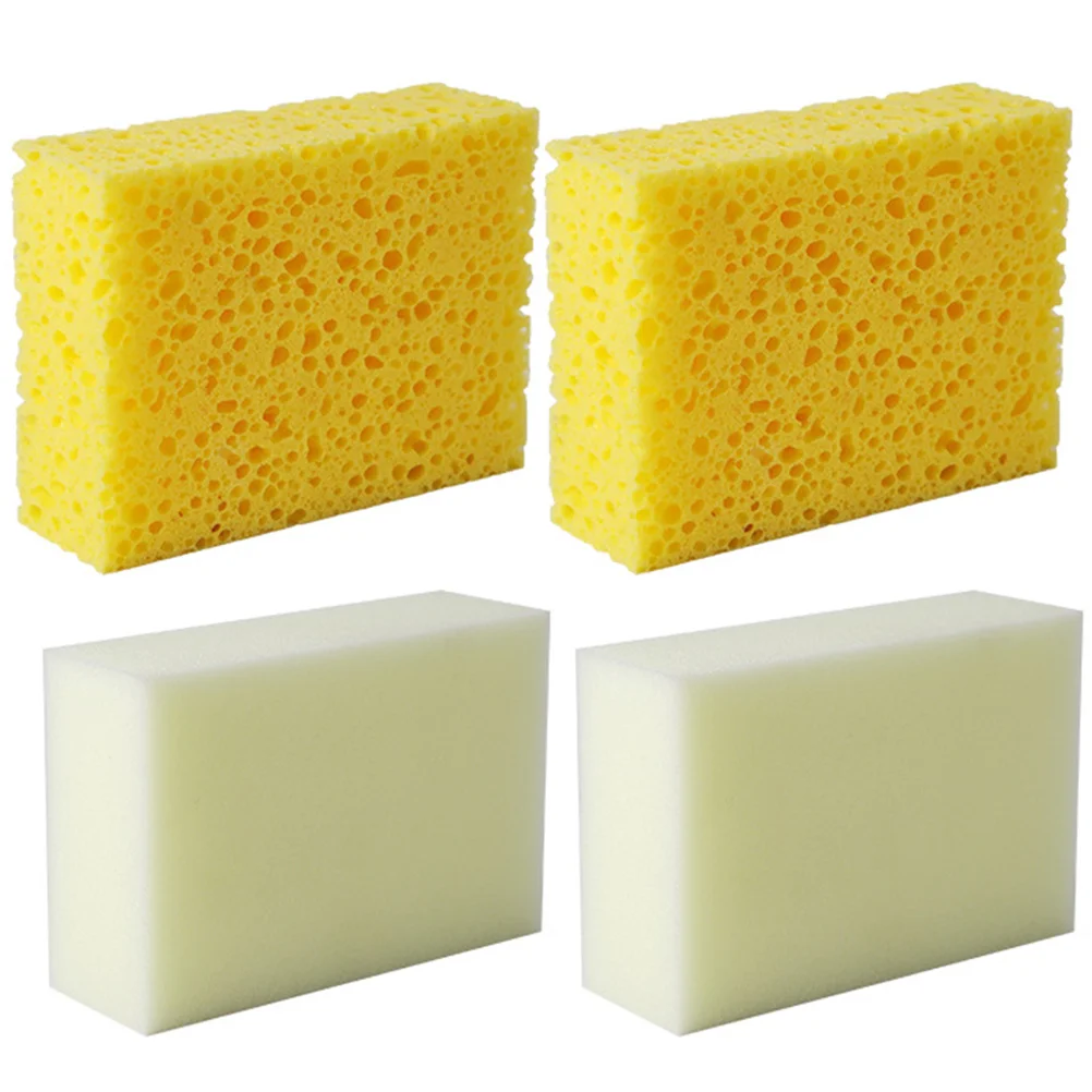 

4 Pcs Ceramic Sponge for Pottery Tools Clay Compression Kitchen Throwing Sponges Craft Rectangle Painting Kids