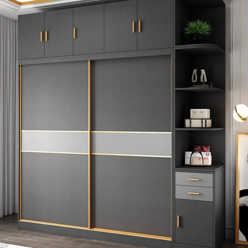 Armario grande con rueda negra, armario con puerta corredera de diseñador, estante de secado Simple, Roperos de almacenamiento, muebles Coreanos