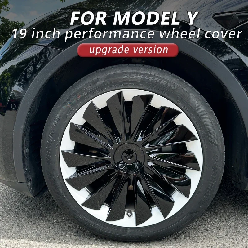 4PCS HubCap Performance  Automobile Replacemen Hub cap Full Rim Cover Accessories Wheel Caps for Tesla Model Y 19 Inch 2020-2024