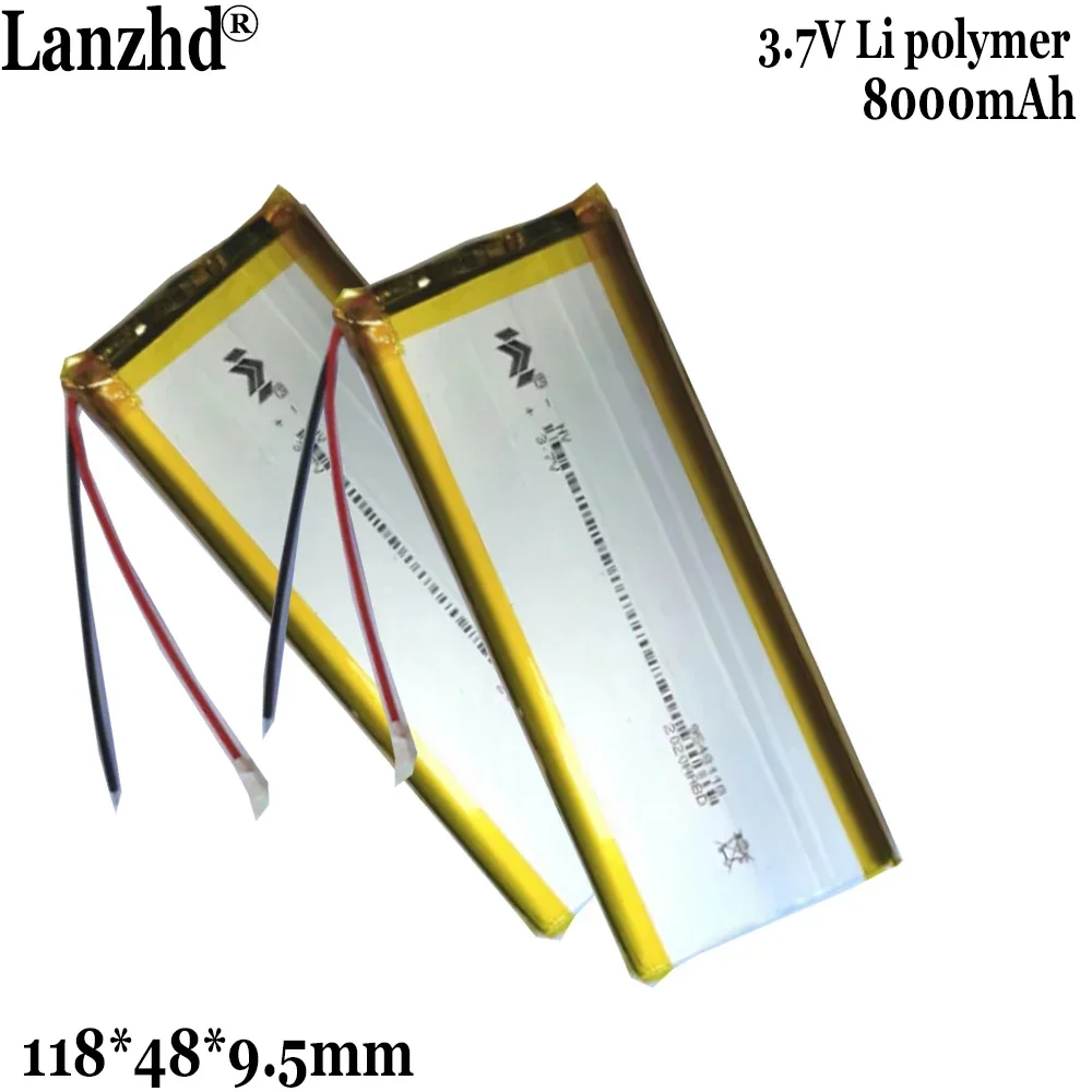 3.7V 8000mAh Lithium LiPo Rechargeable Battery cells Took for colorfly c10 E-Books Power bank Tablet PC DVD on 9548118 1048118