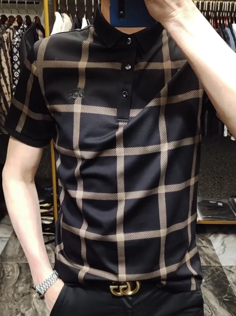 

Новая мужская рубашка Slim Fit с коротким рукавом для весны и лета: повседневная, простая, модная, удобная, универсальная, с отложным воротником