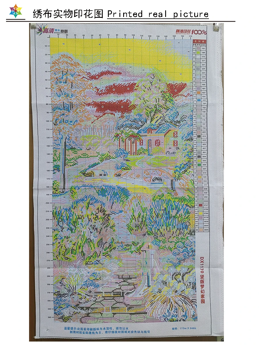 Garden Cottage Landscape Cross Stitch DIY Embroidery Kit living room  Decorative Painting 11CT 9CT Printed Needlework Pack Set