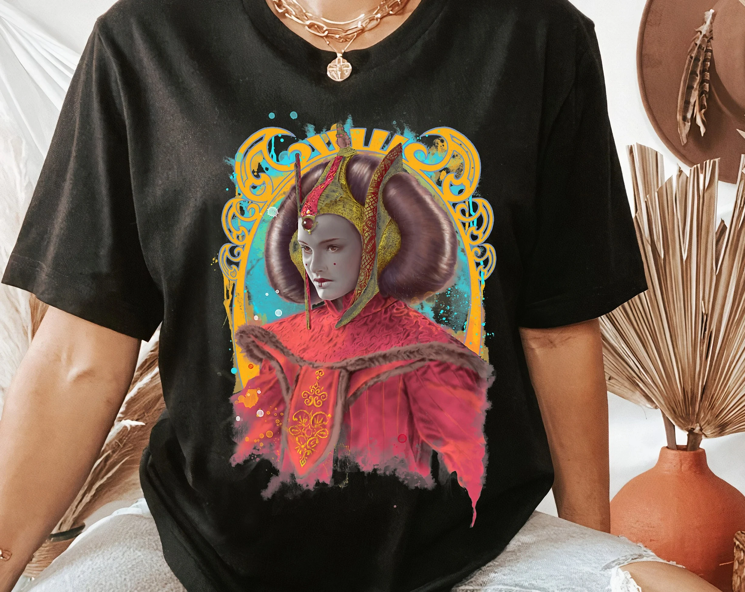Star Wars Padme Amidala Regal retrato camiseta gráfica Vintage Star Wars Disneyland Epcot regalo de vacaciones camiseta Unisex para adultos