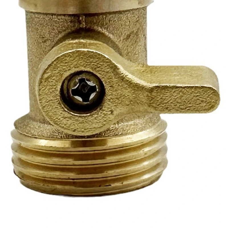 AB15-Brass 정원 호스 정지 밸브, 견고한 황동 정원 호스 정지 밸브, 정원 호스 커넥터 (4 개), 3/4 인치