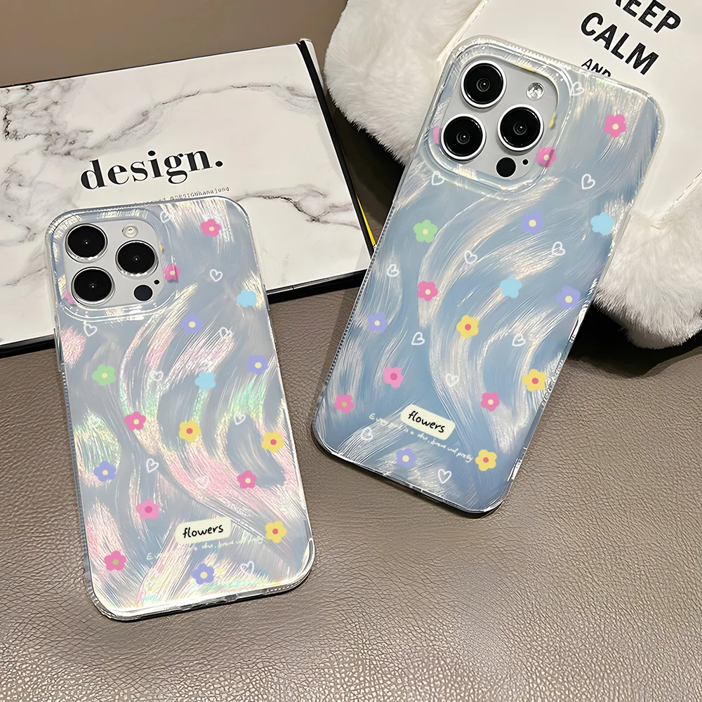 Luxus Blume Telefon Fall Für iPhone 17 Pro Max 16 13 11 15 14 Plus 12 17 Air 16promax 15promax 17promax Harte IMD Funda Abdeckung