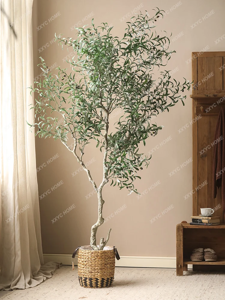 

Simulation Olive Tree Fake Trees Imitative Tree Green Plant Landscaping Decoration Large Plant Bonsai Indoor Living Room Floor