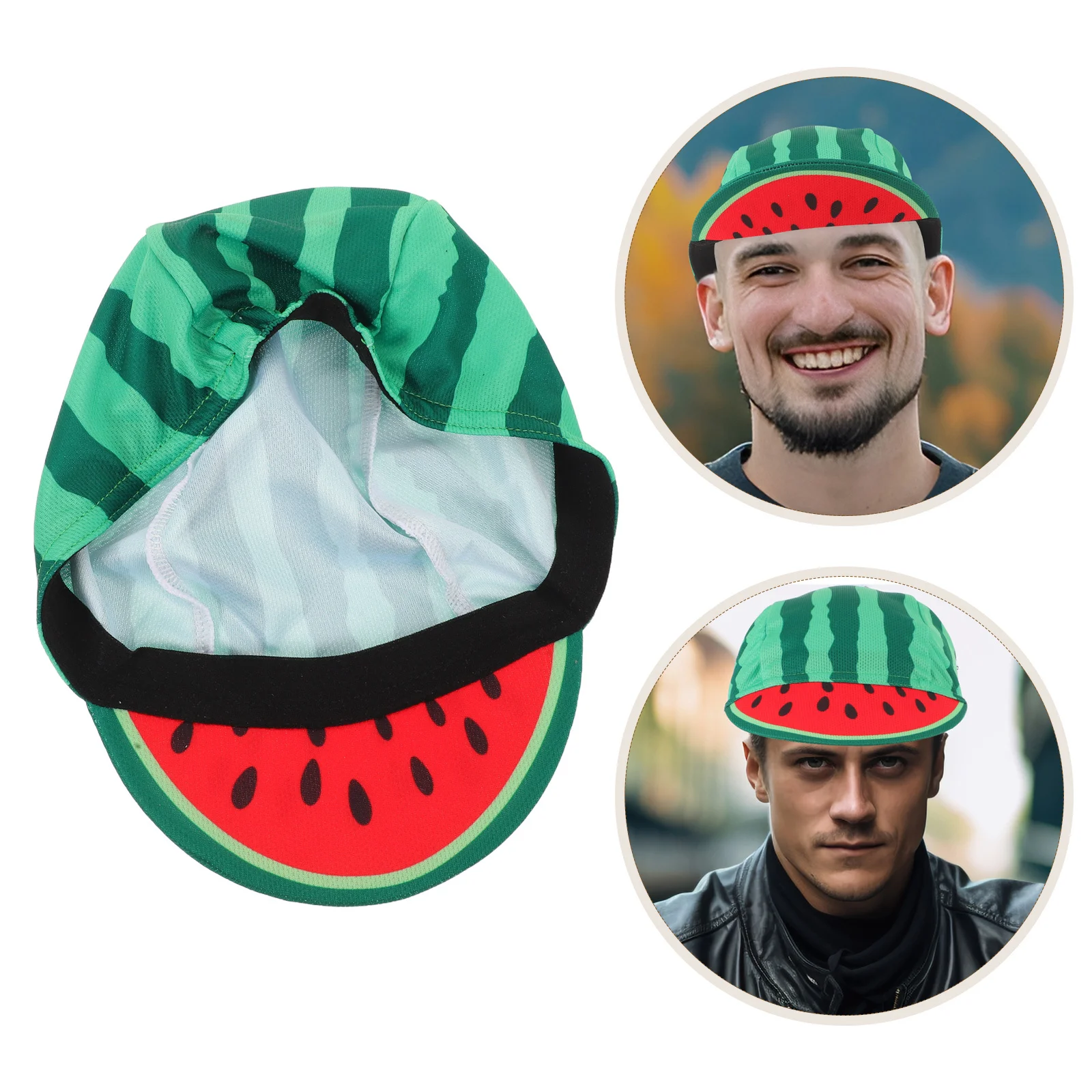 

Outdoor Cycling Hat Watermelon Pattern Breathable Liner Sweat-Wicking Cooling Cap For Road Biking Running Sports
