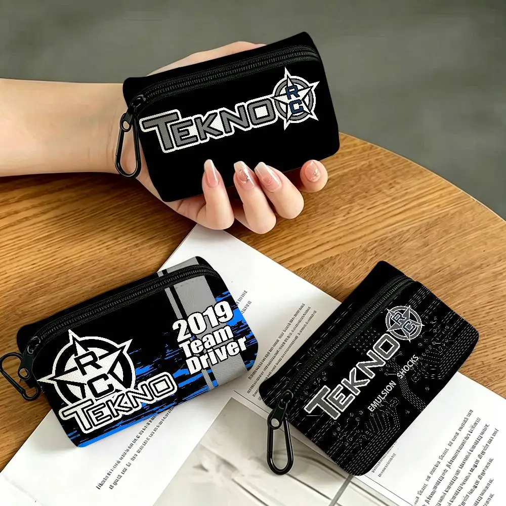 T-Tekno Mini Hanging Oxford Cloth Coin Bag Durable Zipper Key Card Pouch With Carabiner