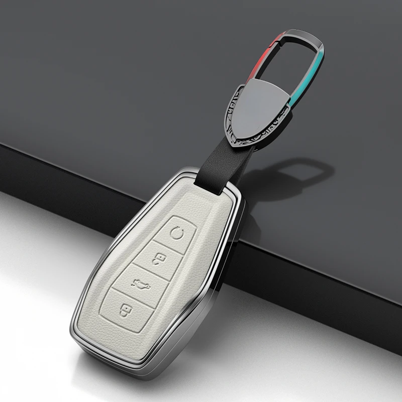 Suitable For Geely  Emgrand  2021 - 2024 Zinc Alloy +  Leather Car Remote Key Case Cover Anti Scratch and Wear-resistantes