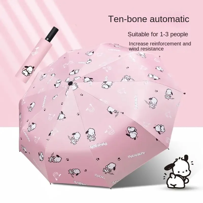 Fully automatic Pochacco umbrella for women sunny dual-use sun protection UV ins wind parasol increased reinforcement wholesale