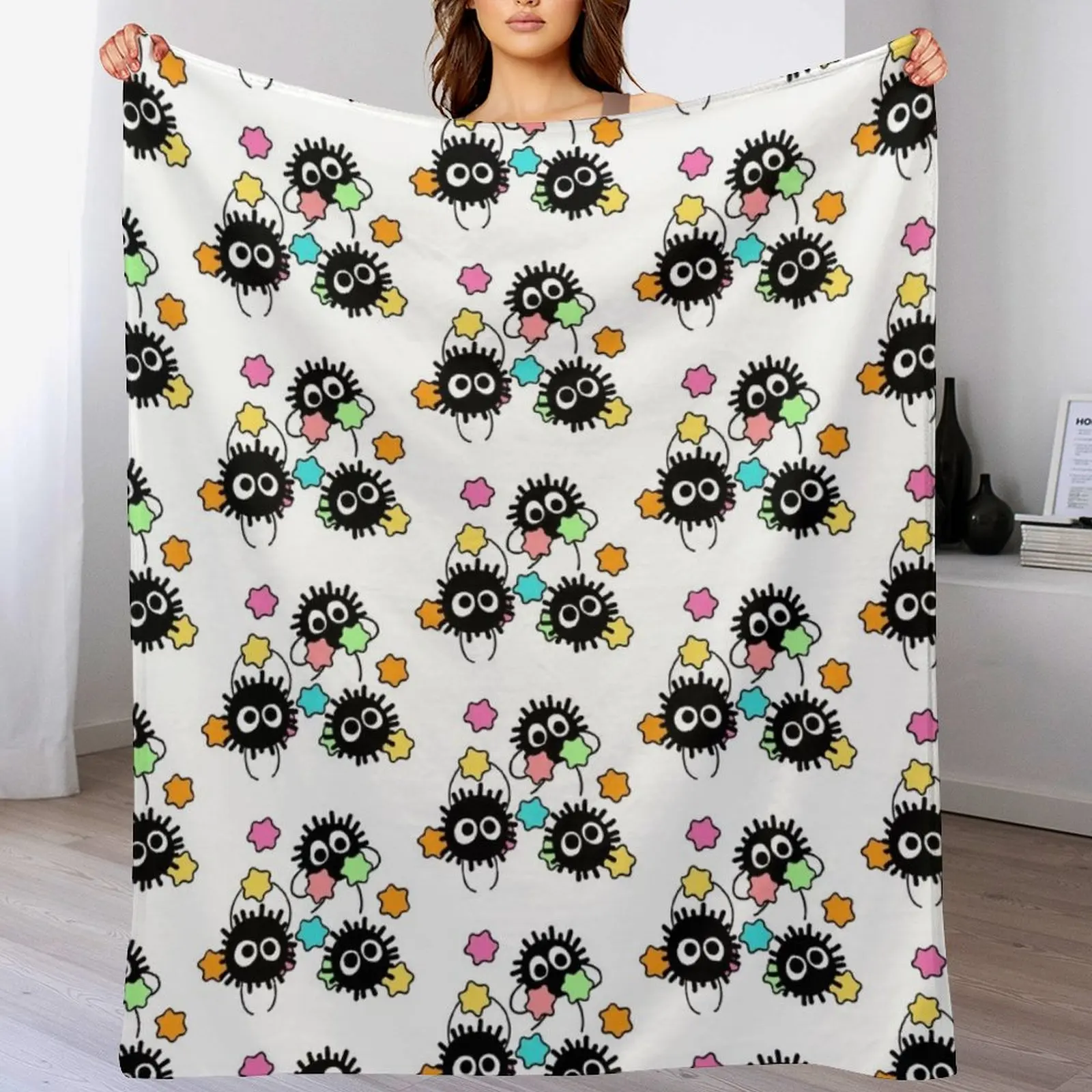 Happy Soot Sprites Throw Blanket