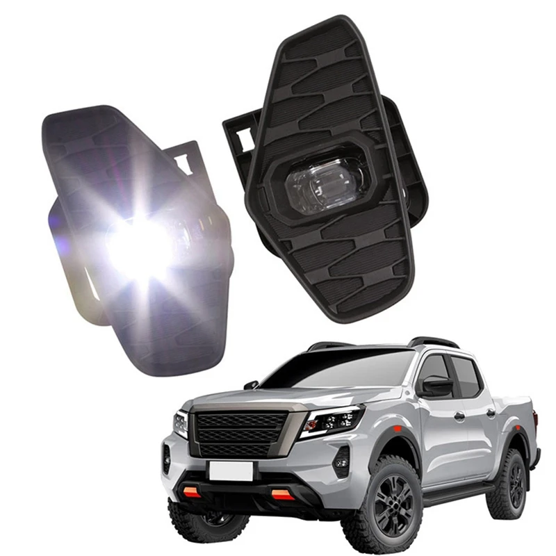 LED DRL Fog Light Fog Lamp Cover Grill Harness Switch For Nissan Navara Nueva Facelift Pro-4X 2021 Replacement Parts