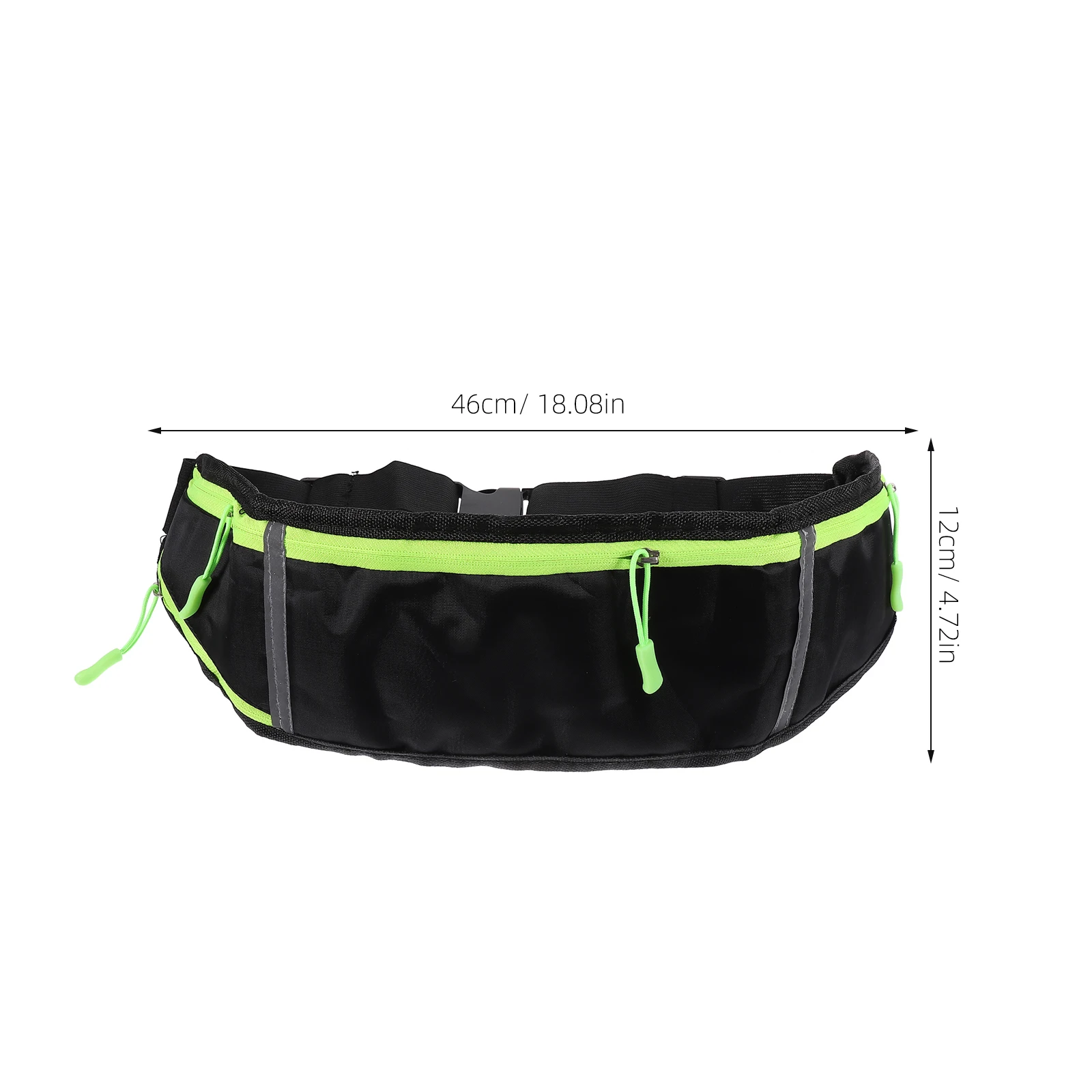

Black Running Waist Bag Adjustable Waterproof Breathable Nylon Phone Pouch for Beach Travel Headphone