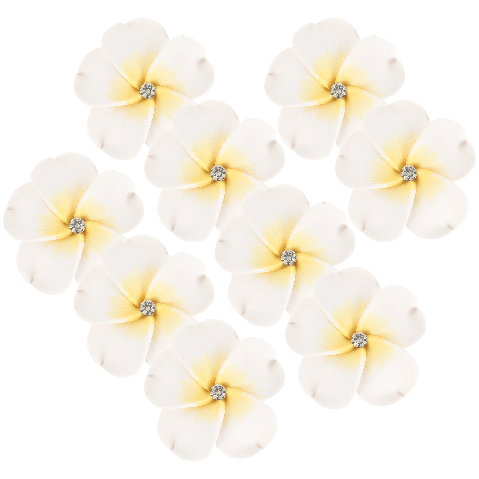 

10pcs Clay Flower Charms Hair Clip Wreath Making Accessories Polymer 3D Hairpin Decor Diy Aesthetic Hair Charms