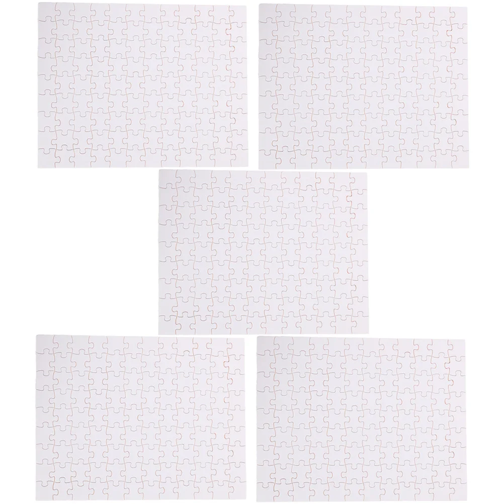 5-Blatt-Puzzle zum Selbermachen, leeres Holz-Sublimations-Transfer-Puzzle für kreative Geschenke, Familienspiel, Heimdekoration, leeres Puzzle