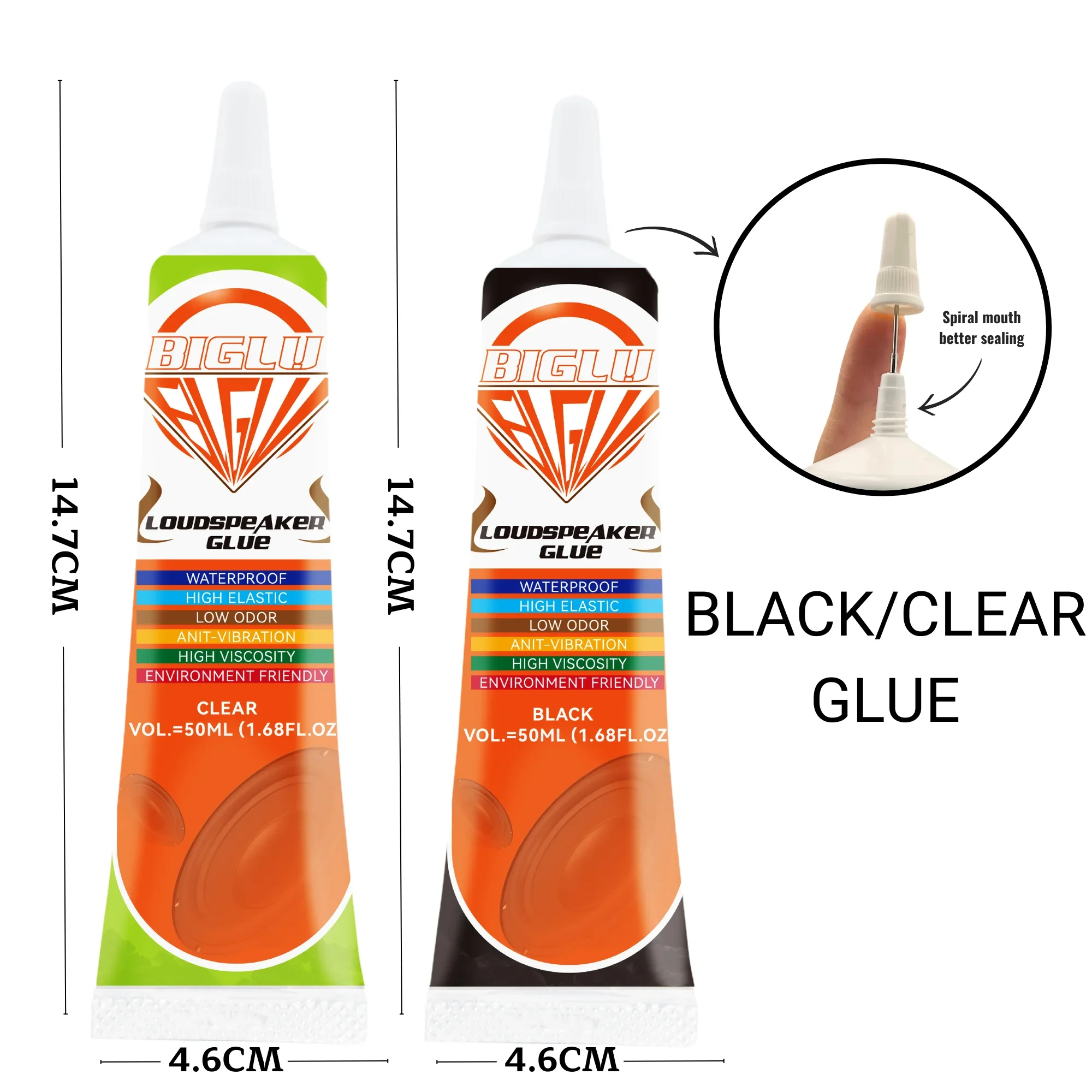 Loud Speaker Repair Glue Foam Side Dust Cap Rubber Edge Cone Basin Strong Adhesive 15/50MLBlack / Clear