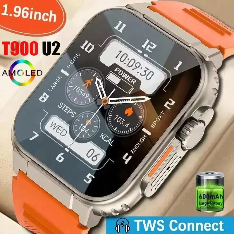 Nowy zegarek T900 U2 Smart Watch 49 mm 2024 Nowy NFC Mężczyźni Kobiety GPS Track Bluetooth Call BT Gry muzyczne Bezprzewodowe ładowanie Smartwatch