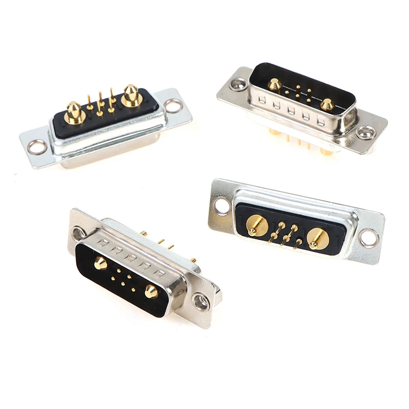 1PC 7W2 10A/30A High Current Connector Gold Plated D-SUB Adapter D-dsub of 5 2 Pegs Plug Jack