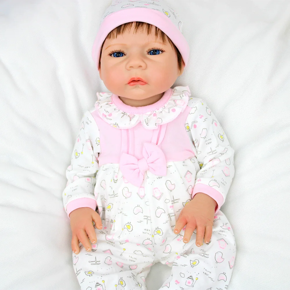 Muñeca Reborn de vinilo suave de 46cm, piel pintada en 3D, venas visibles biónicas, se puede cambiar libremente W-018SFY