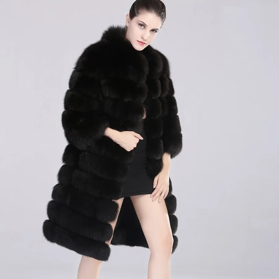 2024 Fashion Natural Fox Fur Coat Women Winter Warm Luxury Fur Jacket Plus Size Outwear Female Vest Coats Warm Thick Overcoats