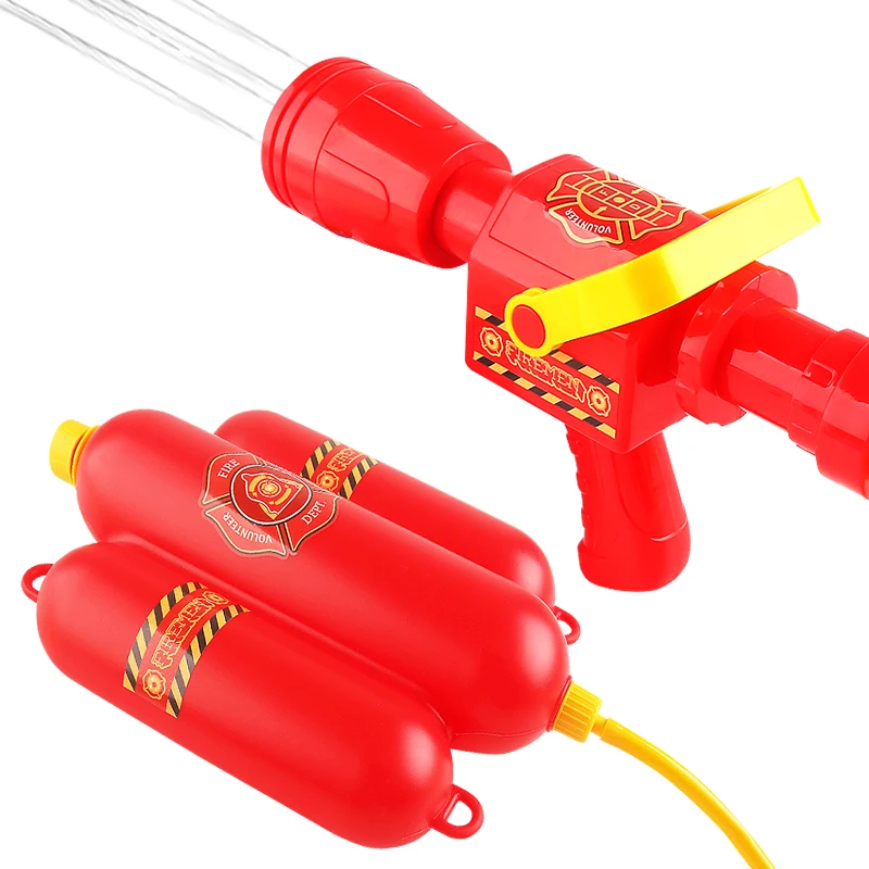 مسدس مياه على ظهره للأطفال، مسدس مياه على شكل حقيبة ظهر لرجال الإطفاء، لعبة قتال المياه على الشاطئ، مسدس مياه قابل للسحب، كبير 2000 سي سي #5