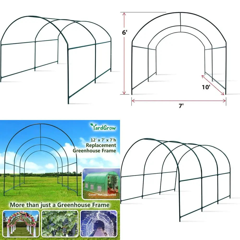 Large Outdoor Greenhouse Frames for Hot Houses, Climbing Plants, Flowers, and Vegetables (10x7x6 Feet)