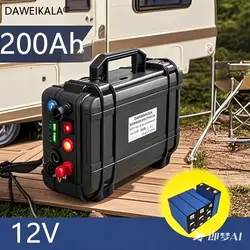 12V 200Ah Lifepo4 Battery Pack Lithium Iron Phosphate Waterproof Cells For Golf Cart RV Solar Energy Storage Inverter Boat Motor